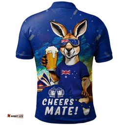 Amazing Aussie Australia Happy Australia Day Funny Kangaroo With Beer Polo Shirt
