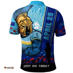 Amazing Aussie Gold Coast Titans Anzac Day Lest We Forget Strong Fighting Spirit Polo Shirt