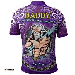 Amazing Aussie Melbourne Storm Aboriginal Inspired Custom Father's Day Daddy, You Are World Design Polo Shirt