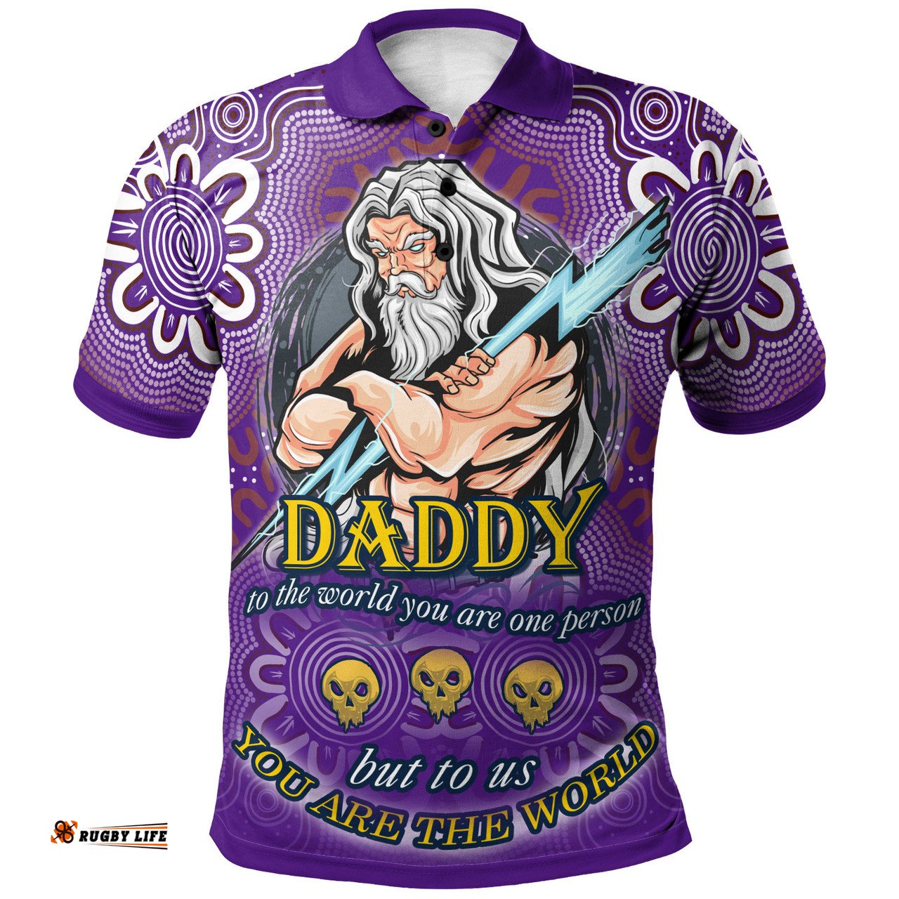 Amazing Aussie Melbourne Storm Aboriginal Inspired Custom Father's Day Daddy, You Are World Design Polo Shirt