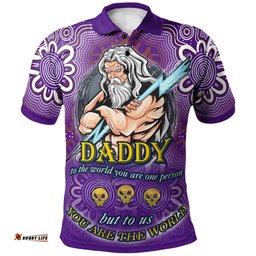 Amazing Aussie Melbourne Storm Aboriginal Inspired Custom Father's Day Daddy, You Are World Design Polo Shirt