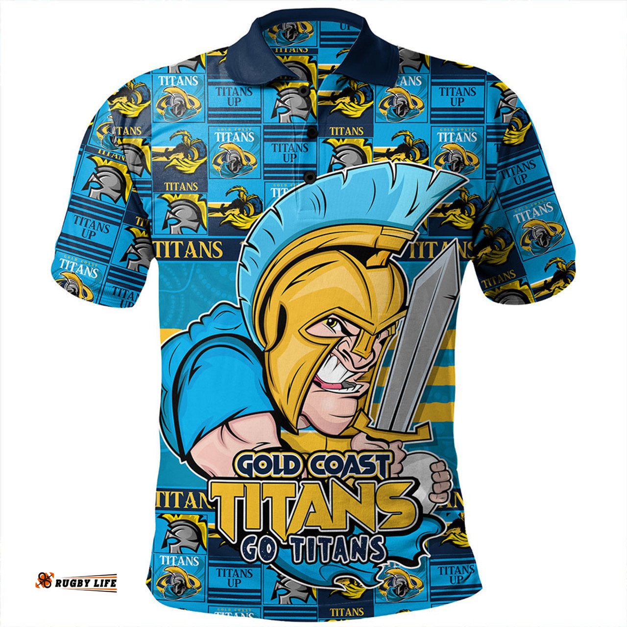 Amazing Aussie Gold Coast Titans Champion���s Pride Comic Style Polo Shirt