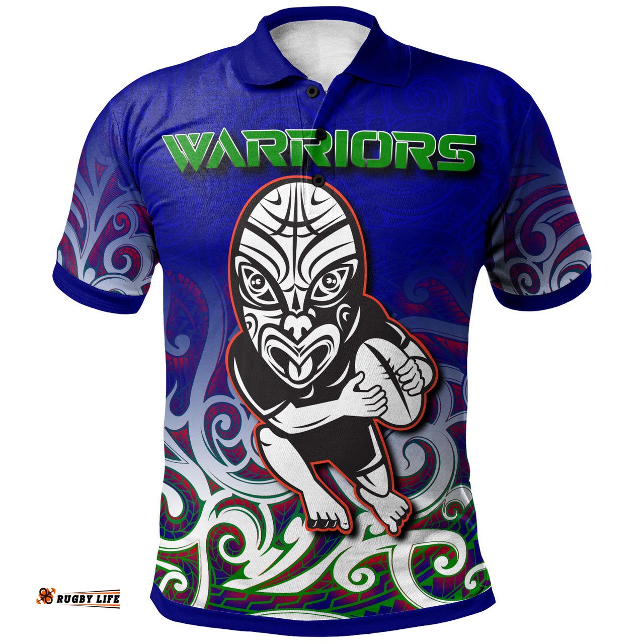 Amazing Aussie New Zealand Warriors Custom New Zealand Warriors Ruby Maori Patterns Polo Shirt