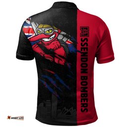 Amazing Aussie Essendon Burning Passion Of Power Scratch Style Polo Shirt