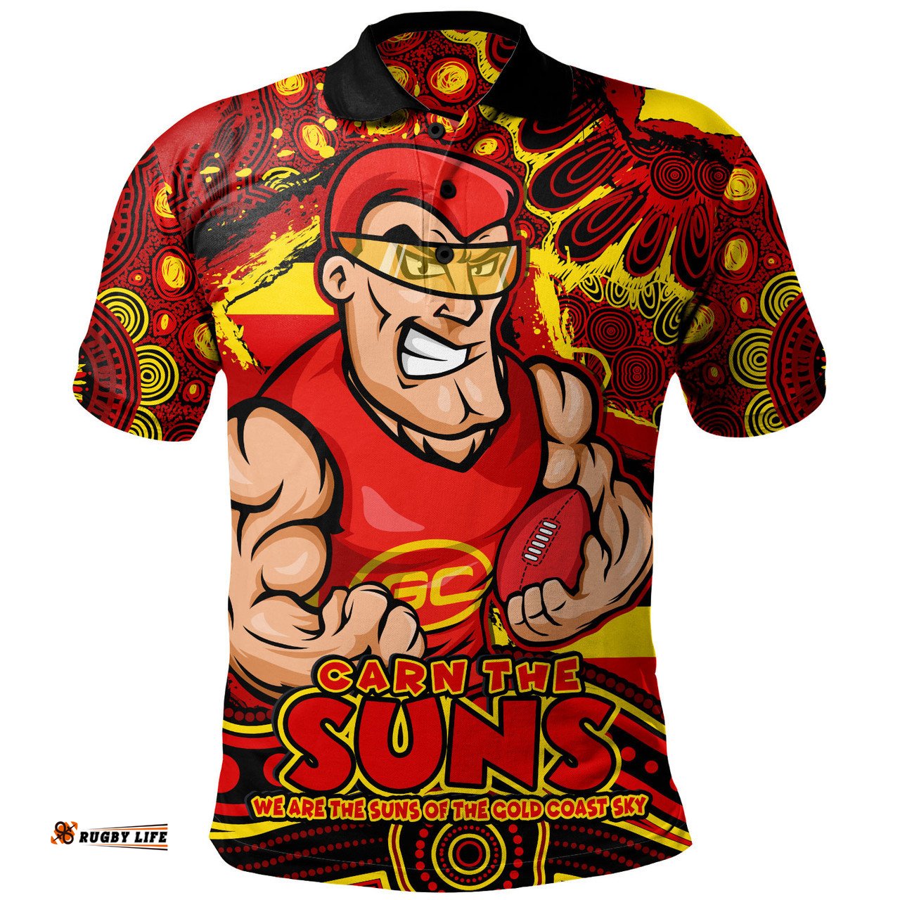 Amazing Aussie Gold Coast SUNS Blazing Spirit Of Victory Polo Shirt