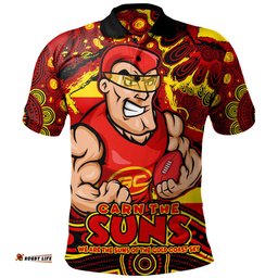 Amazing Aussie Gold Coast SUNS Blazing Spirit Of Victory Polo Shirt