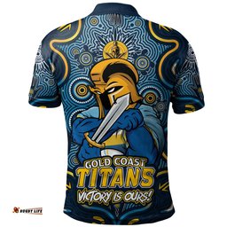 Amazing Aussie Gold Coast Titans Aboriginal Pattern Inspired Victory Is Ours Polo Shirt