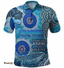 Amazing Aussie Cronulla Sutherland Sharks Custom Sharkies for Life Polo Shirt