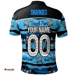 Amazing Aussie Cronulla Sutherland Sharks Eat Sleep Repeat With Tropical Patterns Polo Shirt