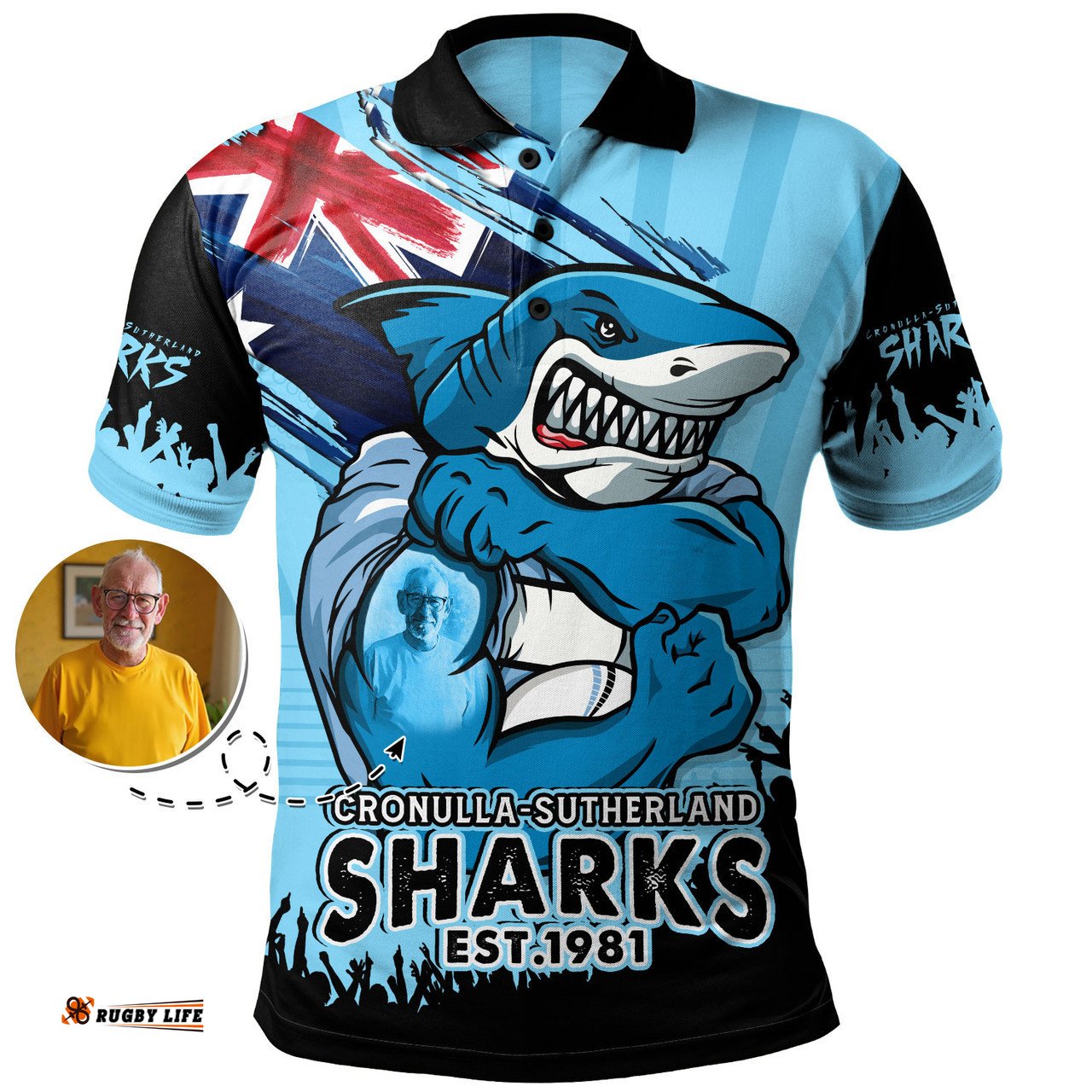 Amazing Aussie Cronulla Sutherland Sharks Heart Of A Fighter Tough And Fearless Polo Shirt
