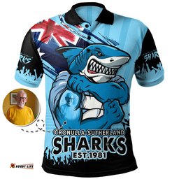Amazing Aussie Cronulla Sutherland Sharks Heart Of A Fighter Tough And Fearless Polo Shirt