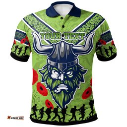Amazing Aussie Canberra Raiders Custom Anzac Day Canberra Raiders Polo Shirt