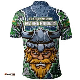 Amazing Aussie Canberra Raiders Grand Final Custom Custom Raiders Contemporary Style Of Aboriginal Painting Polo Shirt
