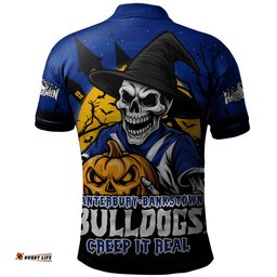 Amazing Aussie Canterbury Bankstown Bulldogs Dark Moon Rugby Halloween Battle Edition Polo Shirt