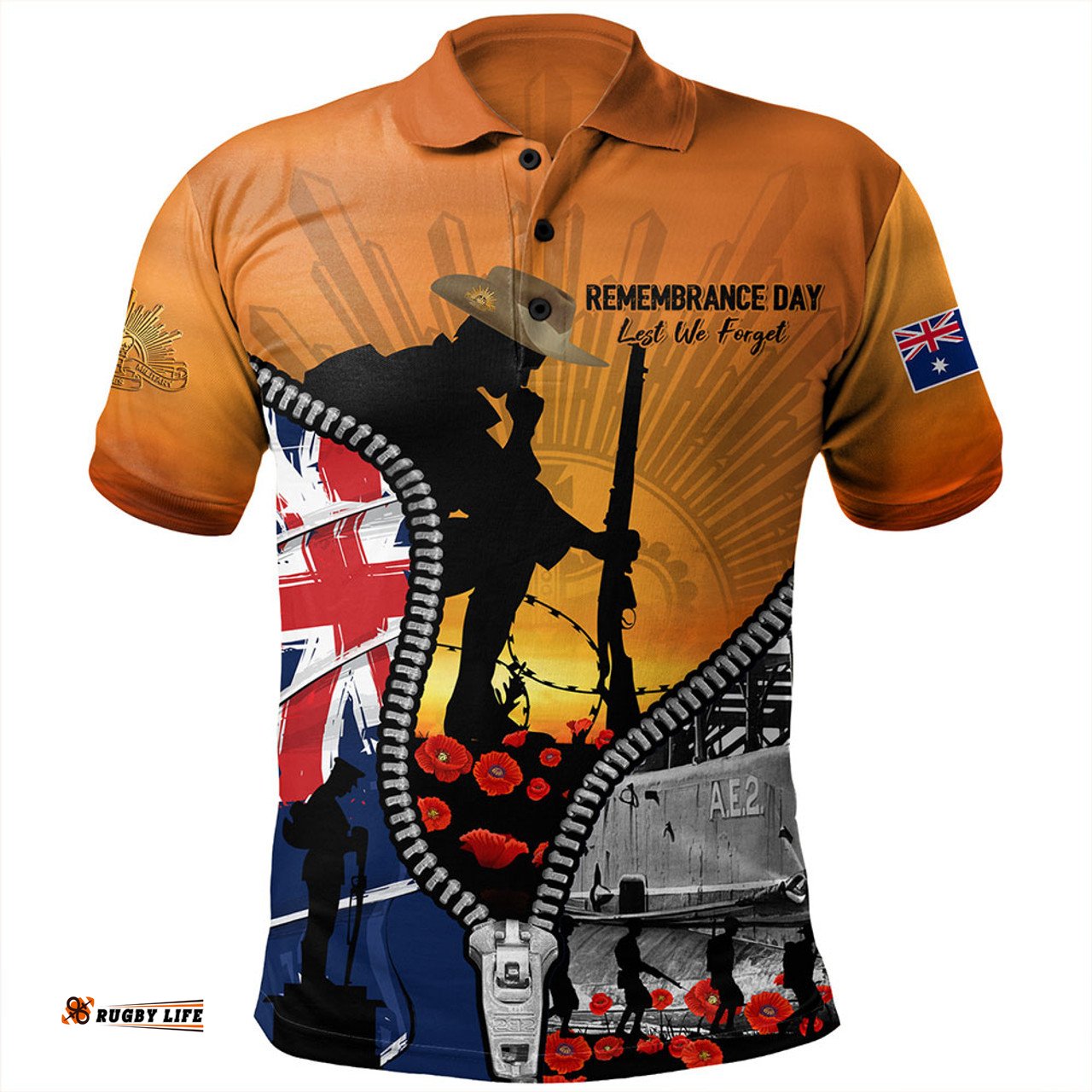 Amazing Aussie Australia Lest We Forget Honoring Our Heroes On Remembrance Day Polo Shirt