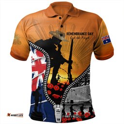 Amazing Aussie Australia Lest We Forget Honoring Our Heroes On Remembrance Day Polo Shirt