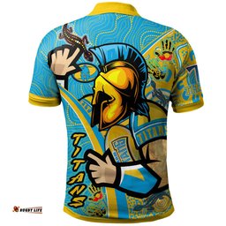 Amazing Aussie Gold Coast Titans Custom Titans Pride With Aussie Indigenous Culture Polo Shirt