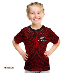 new zealand silver fern rugby t shirt all black red nz maori pattern