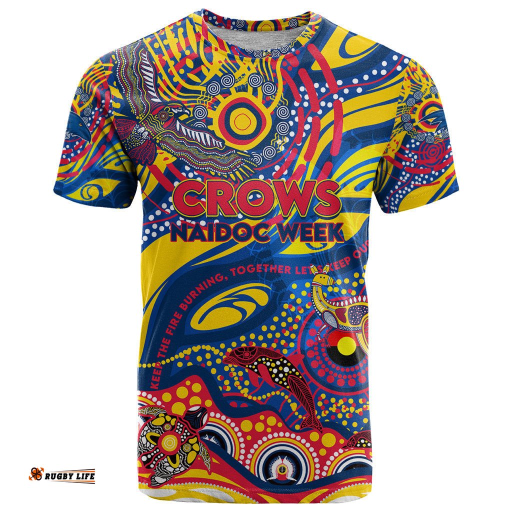 custom naidoc week 2024 crows t shirt aboriginal animals keep the fire burning dt02