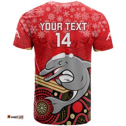 custom dolphins rugby christmas t shirt merry xmas 2023 mix aboriginal art