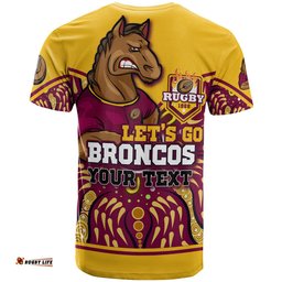 broncos rugby t shirt custom home of the mighty broncos aboriginal patterns t shirt