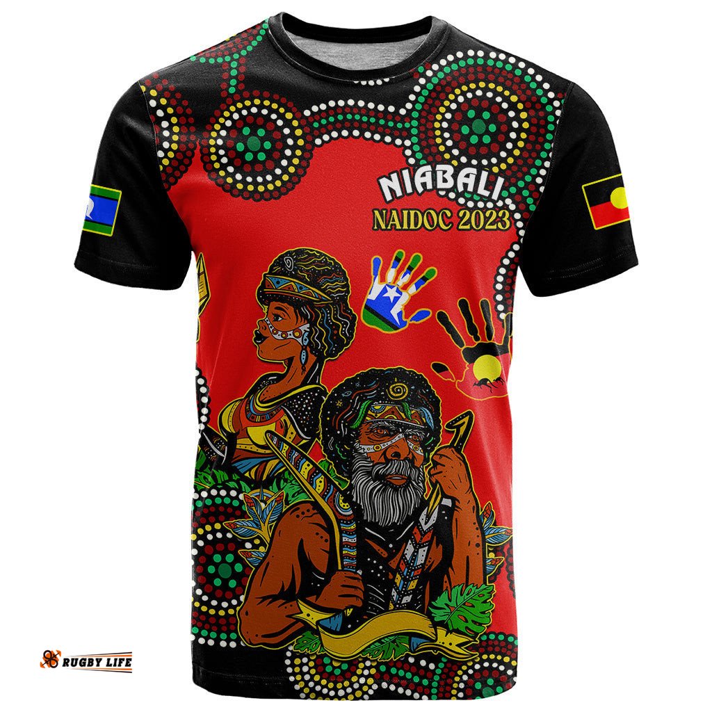 custom text and number australia naidoc 2023 t shirt niabali indigenous for our elders