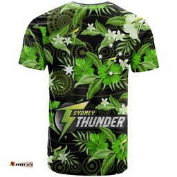 sydney thunder cricket t shirt aboriginal art mix tropical flowers