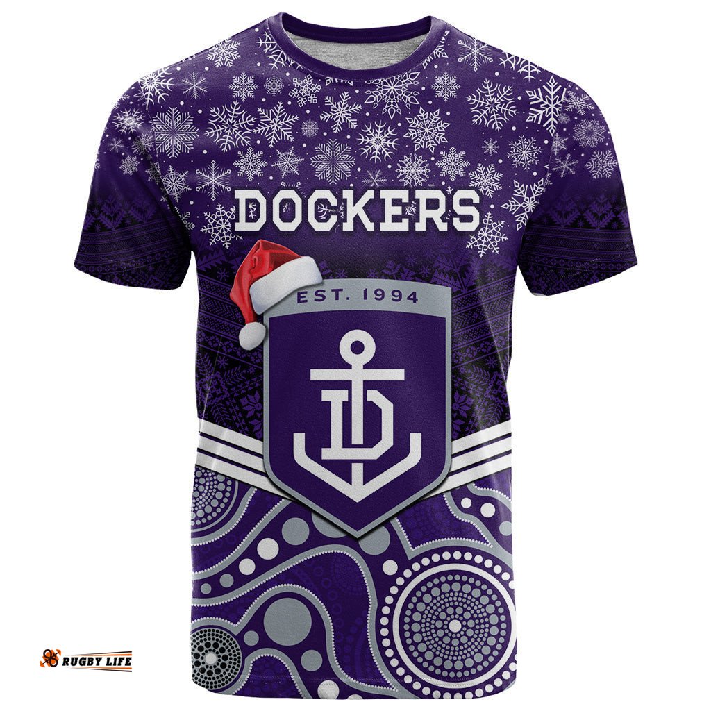 custom dockers football christmas t shirt merry xmas 2023 mix aboriginal art