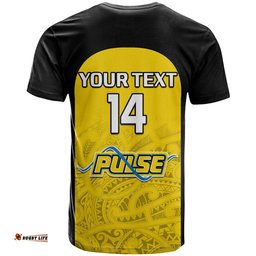 custom text and number aotearoa netball t shirt central pulse 2023 anz premiership