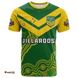 custom text and number australia rugby t shirt jillaroos champions indigenous green style