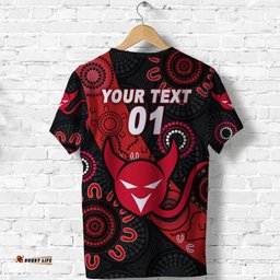 custom personalised perth football club t shirt demons indigenous version custom text and number