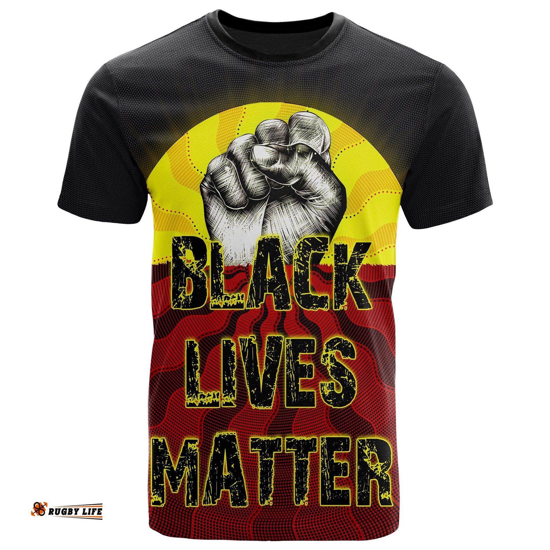t shirt aboriginal black lives matter sun dot painting