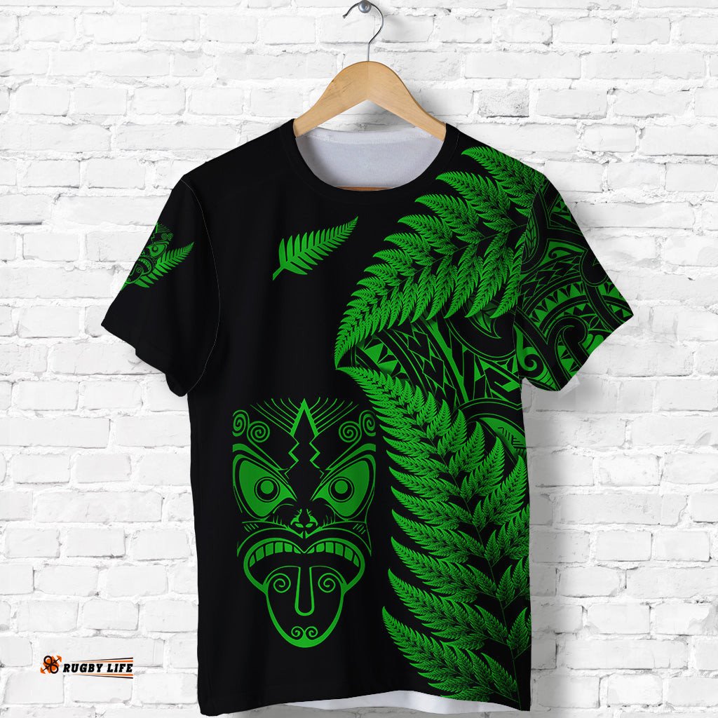 new zealand haka rugby maori t shirt silver fern vibes green