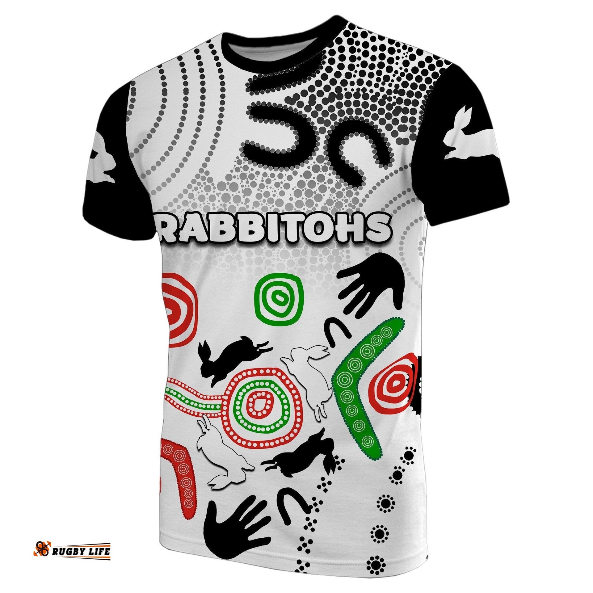 custom personalised south sydney rabbitohs indigenous t shirt