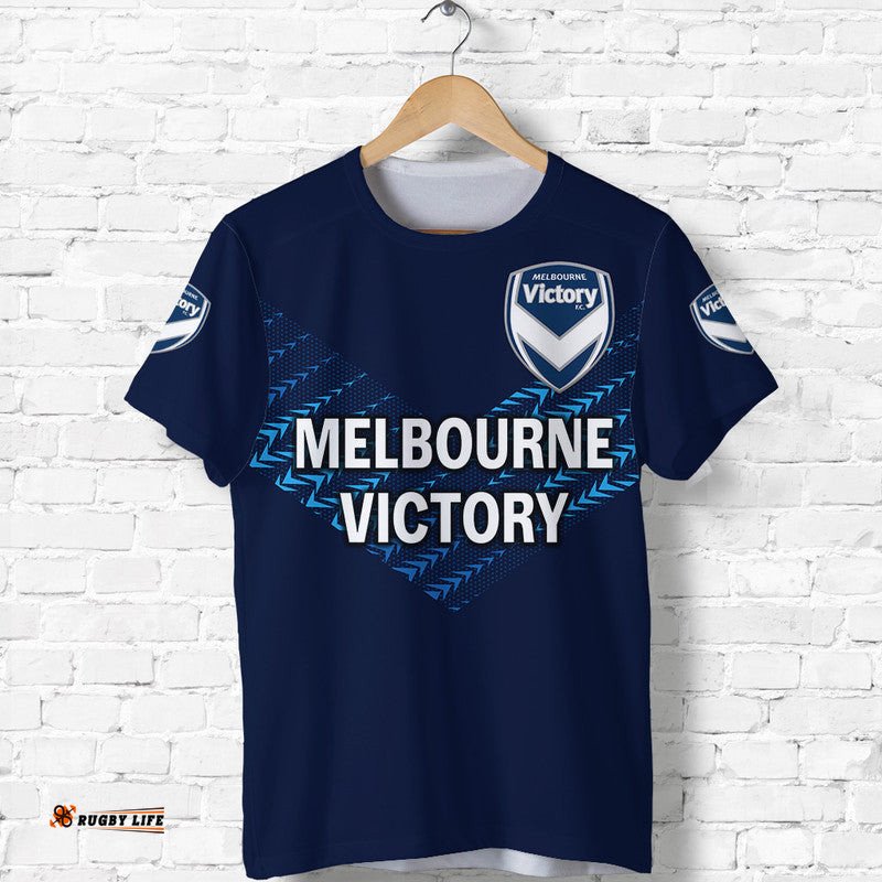 custom personalised melbourne victory big v t shirt soccer club original style blue