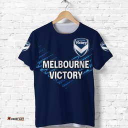 custom personalised melbourne victory big v t shirt soccer club original style blue