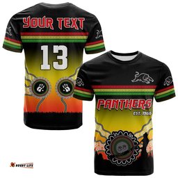 custom text and number panthers t shirt go the mighty penrith aboriginal