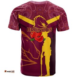 brisbane broncos anzac day t shirt indigenous art
