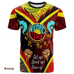 australia naidoc week 2023 t shirt custom naidoc with torres strait island aboriginal inspired footprint get up stand up show up t shirt