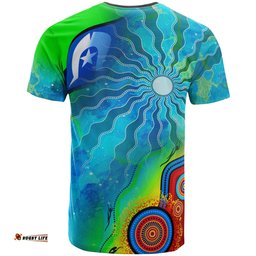t shirt torres strait islanders flag with aboriginal patterns t shirt
