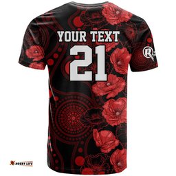 renegades cricket never forget custom t shirt anzac day with poppy aboriginal