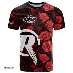 renegades cricket never forget custom t shirt anzac day with poppy aboriginal