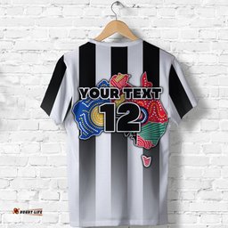 custom personalised magpies naidoc week t shirt collingwood sport map style