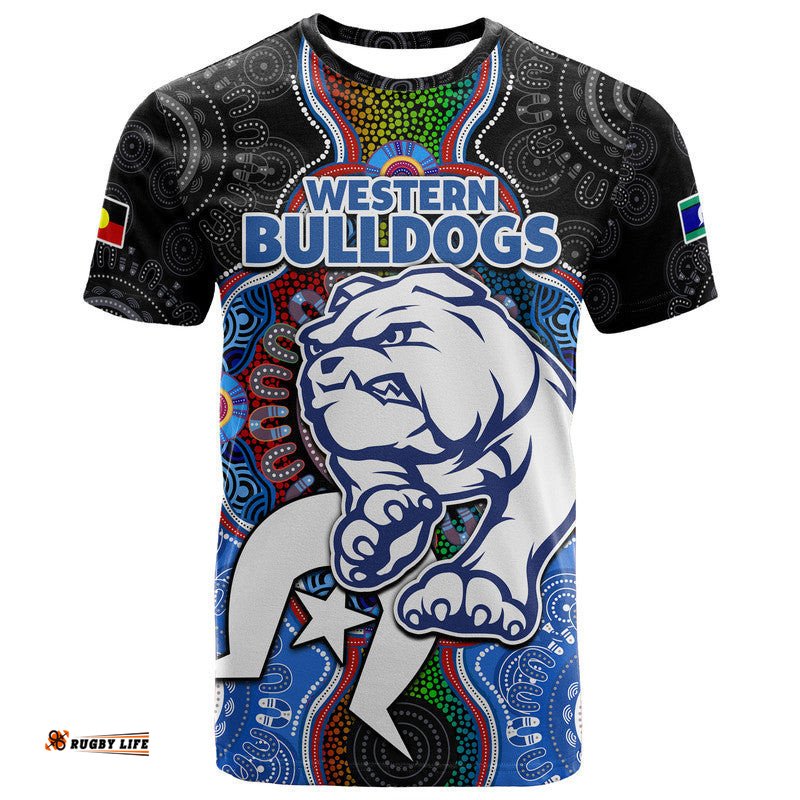 custom personalised western bulldogs football naidoc week t shirt indigenous