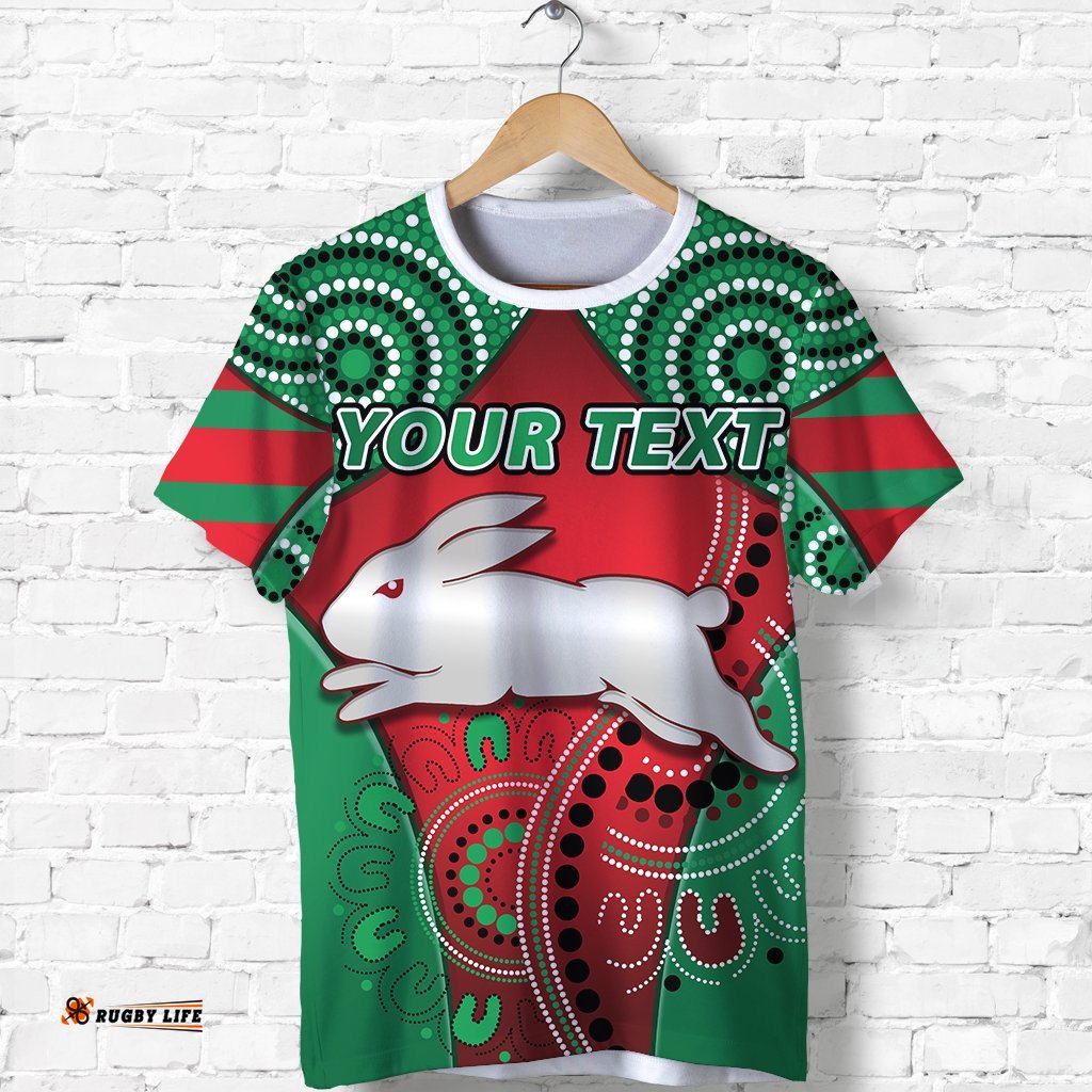 custom personalised rabbitohs new t shirt indigenous energy