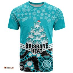 custom brisbane heat cricket christmas t shirt merry xmas 2023 indigenous art