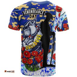 bulldogs rugby t shirt custom bulldogs remembrance day with red poppy t shirt