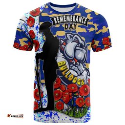 bulldogs rugby t shirt custom bulldogs remembrance day with red poppy t shirt