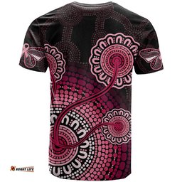 australia indigenous t shirt breast cancer ribbon aboriginal art black