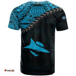 cronulla sutherland sharks t shirt grunge polynesian tattoo nrl